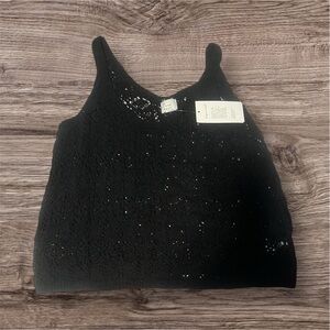 A New Day Black Lace Tank Top Med
